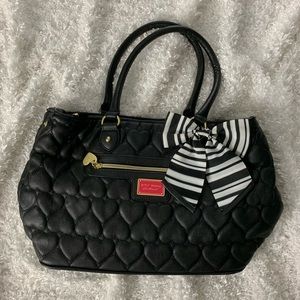 Betsey Johnson Black Heart Bow Purse